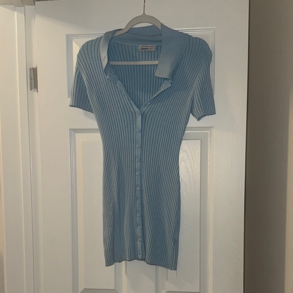 Urban Outfitters Blue Ribbed Mini Dress